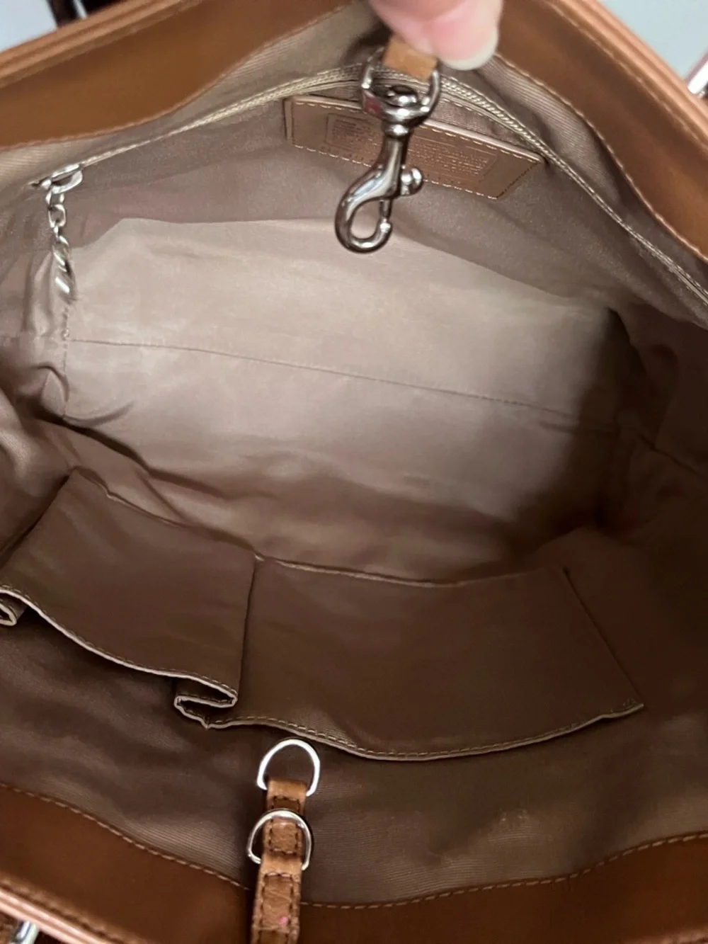 Coach Signature Patchwork stripe Tote in Brown, Tan and Cream - Picture 11 of 12